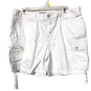 LRL Lauren Jeans Co Women’s Cargo Shorts White 14P 100% Cotton Y2K Retro Beach